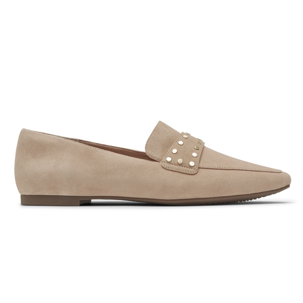 Rockport Total Motion Laylani Studded - Womens Loafers - Beige - NZ (CTE-571396)